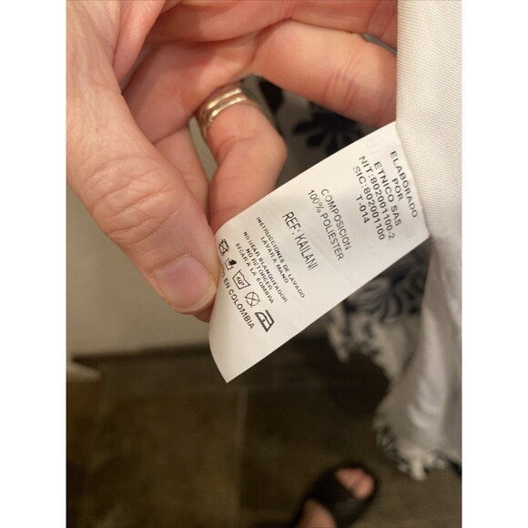 Liliana Meza Kailani Dress Black White Geographic Maxi Dress Size Large - Picture 11 of 13